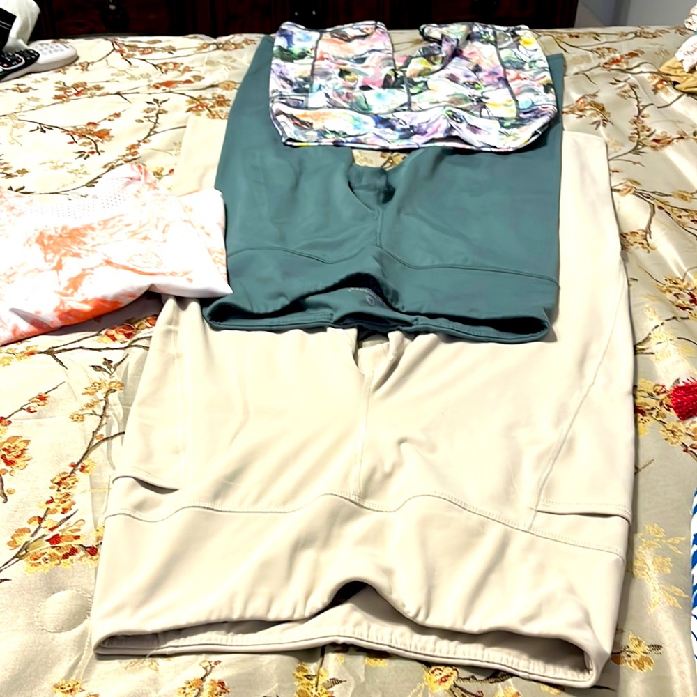 Women work out pants and shorts. These items are sold